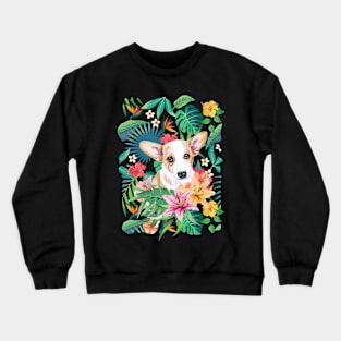 Tropical Fawn White Corgi 2 Crewneck Sweatshirt